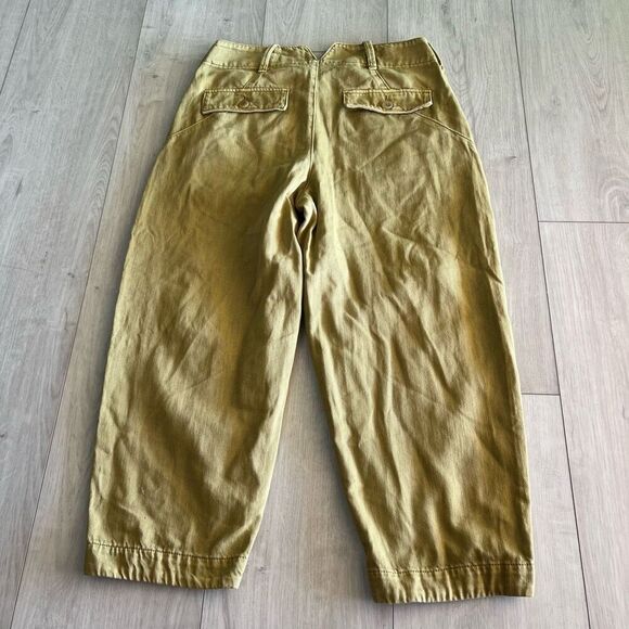 Pilcro and the Letterpress Pants Womens 28 Green Crop Button Fly - Picture 8 of 11